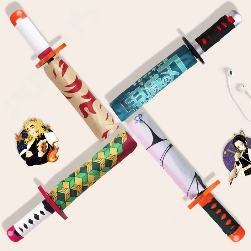 MINISO Regenschirm im Kimetsu Rengoku Katana Design, klappbarer Sonnenschirm, multicolour - Bild 2