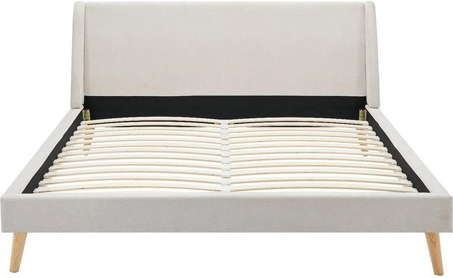 Vente-unique Bettrahmen Benedicte in Beige, gepolsterter Bettrahmen im skandinavischen Stil, B/T: 180 x 200 cm - Bild 1