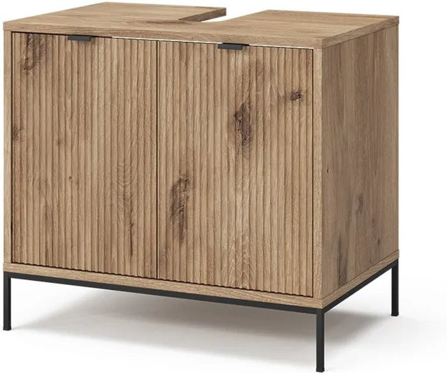 Vicco Waschbeckenunterschrank Eliza in Eiche Viking Oak mit 2 Türen, B: 70 cm, T: 63 cm, H: 45,1 cm - Bild 2