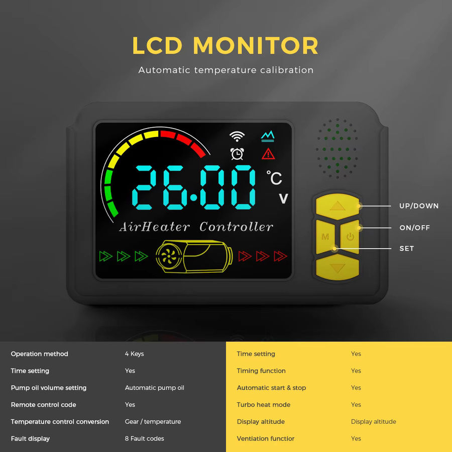 Sunster Diesel-Luftheizer 8KW mit Bluetooth App-Steuerung und Turbo-Heizmodus in Schwarz - Bild 2