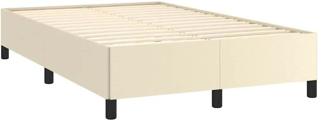 vidaXL Bettgestell mit Kunstleder in Beige ohne Matratze B/T/H: 120 x 193 x 35 cm - Bild 1