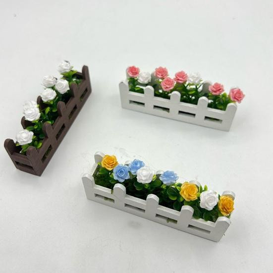 HonorBond Miniatur Blumen Zaun Pflanzkasten Hochbeet Modell 1/12 Maßstab Zubehör - Bild 1