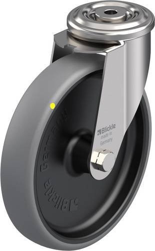 Blickle Lenkrolle LEXR-TPA 200G-ELS in Schwarz und Grau aus Edelstahl und Kunststoff mit einem Rad-Durchmesser von 200 mm und einer Tragfähigkeit von 160 kg - Bild 1