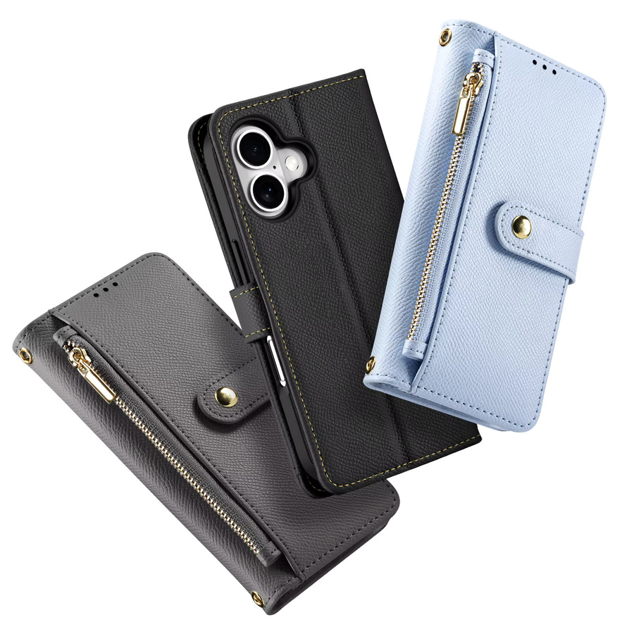 DUX DUCIS 2in1 Magnetische Ledertasche als abnehmbare Brieftasche für iPhone 16 Pro Max, iPhone 15 Plus und iPhone 16e, Folio Flip Case mit Magnetverschluss und Multi-Slots, Schwarz - Bild 2