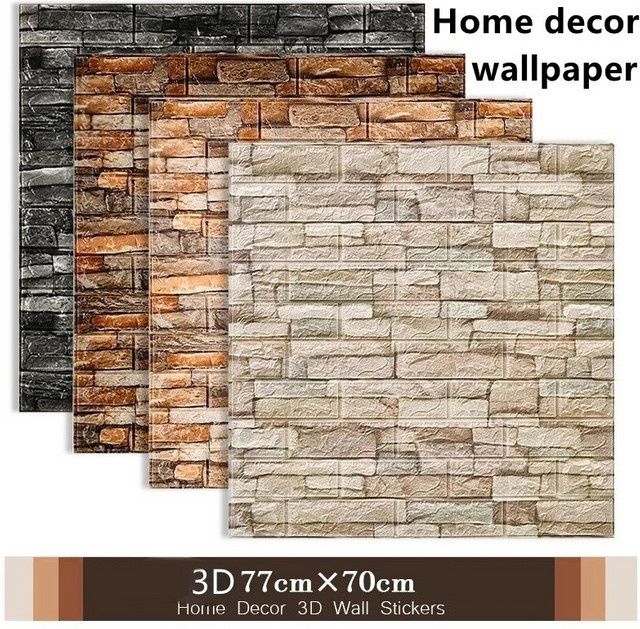 3D Selbstklebe Tapete Ziegel Wand Aufkleber von ctzszzmm in Rustikaler Optik, Breite: 77 cm, Höhe: 70 cm - Bild 1