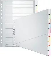 Leitz Ordnerregister A4 in Grau und Weiß aus Kunststoff und Papier mit 250 Blättern - Bild 1