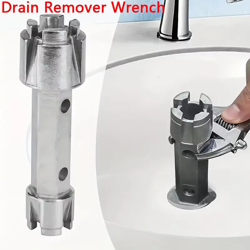 Dual-Ended Badewanne Ablauf Entferner Schlüssel aus Zink-Legierung für die manuelle Sanitär-Reparatur - Bild 2