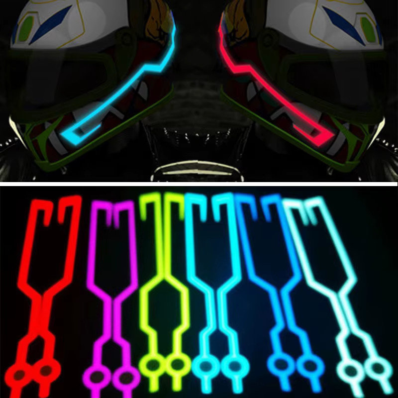 2 Stück LED Leuchtstreifen für Motorradhelme in Blau als blinkende Signalstreifen zur Sicherheit beim Nachtfahren - Bild 2
