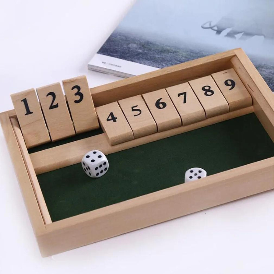 Binchi Outdoor Equipment Shut-The-Box, Brettspiel, Holz, grün, 2–4 Spieler - Bild 4