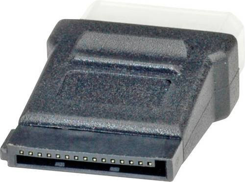 Roline Festplatten-Adapter von Molex 4-pol auf SATA-Strom 15-pol, Schwarz - Bild 1