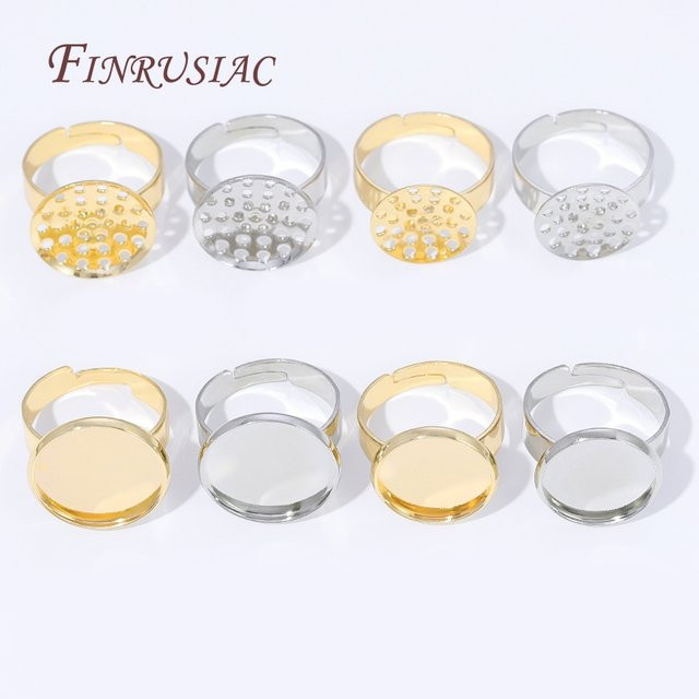FINRUSIAC Ringfassungen, 14K vergoldet, verstellbar, Unisex - Bild 1