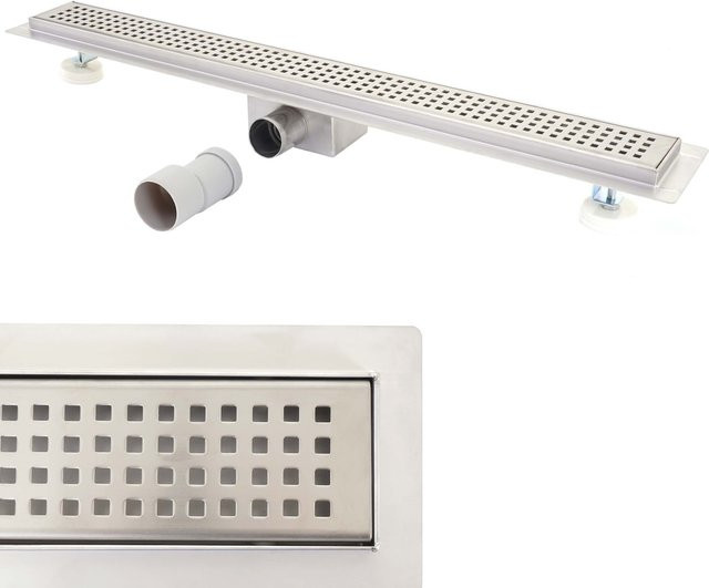 MCW Duschrinne D94b Bodenablauf aus Edelstahl mit Siphon und Geruchsverschluss in Silber, Breite: 100 cm - Bild 1