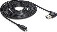 Delock USB 2.0 Kabel mit USB-A Stecker 90 Grad auf Micro-USB Stecker in Schwarz - Bild 1