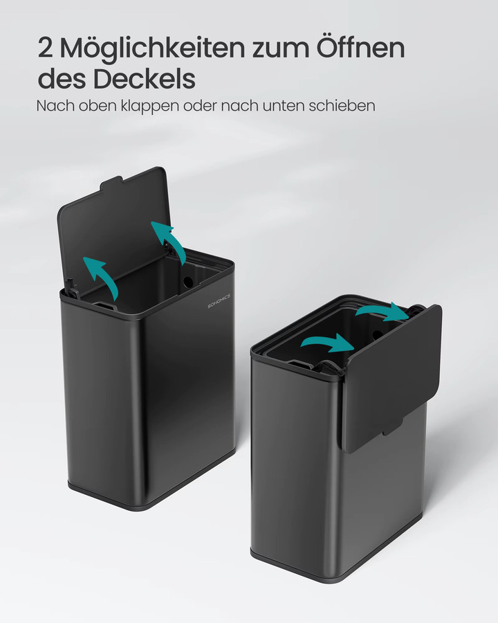 SONGMICS Mülleimer hängend aus Stahl mit Deckel für Biomüll, Schwarz, 8 l - Bild 3