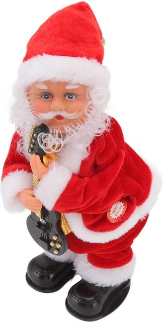 Elektrischer tanzender Weihnachtsmann von mfySpace mit Musik und Gitarre in Rot als dekorative Tischfigur - Bild 1