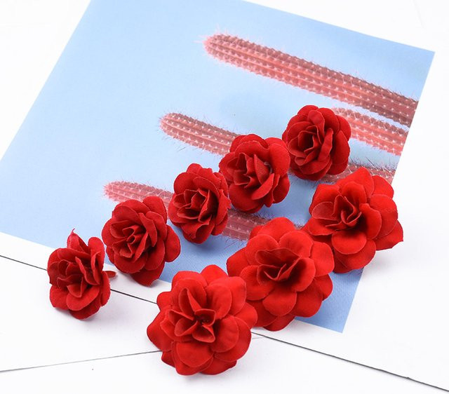 TTCY Künstliche Seidenrosen in Rot für Hochzeit und DIY Dekoration - Bild 1