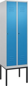C+P Spind Classic PLUS Garderobenschrank mit 2 Abteilen, Stahlkonstruktion, Zylinderschloss, 4 Garderobenhaken und mittiger Trennwand, H x B x T: 212 x 60 x 50 cm - Bild 1