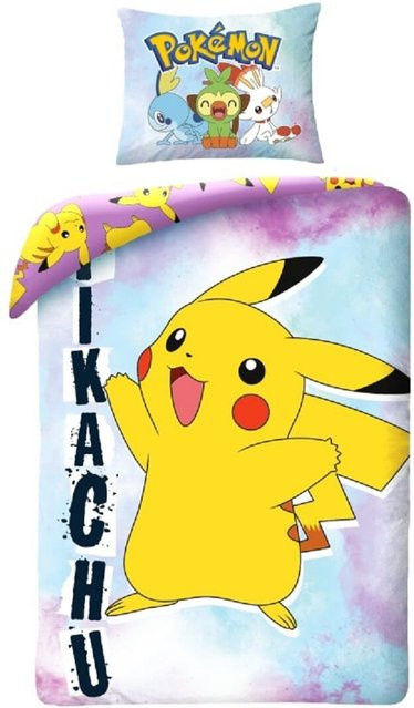 Pokémon Bettwäsche Set aus atmungsaktiver Baumwolle in Multicolour, Bettbezug und Kissenbezug, Breite: 140 cm, Länge: 200 cm - Bild 1