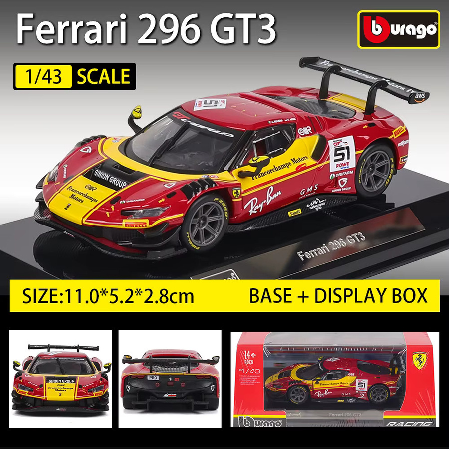 Bburago Ferrari 499P Nr. 83 Ye Yifei, Rennwagen-Modell, 1:43, ab 14 Jahren - Bild 6