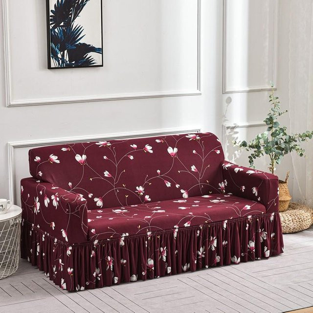 Housmife Elastischer Sofaüberzug mit Grafikdesign in Rot für 1-Sitzer, Breite: 90-140 cm - Bild 1
