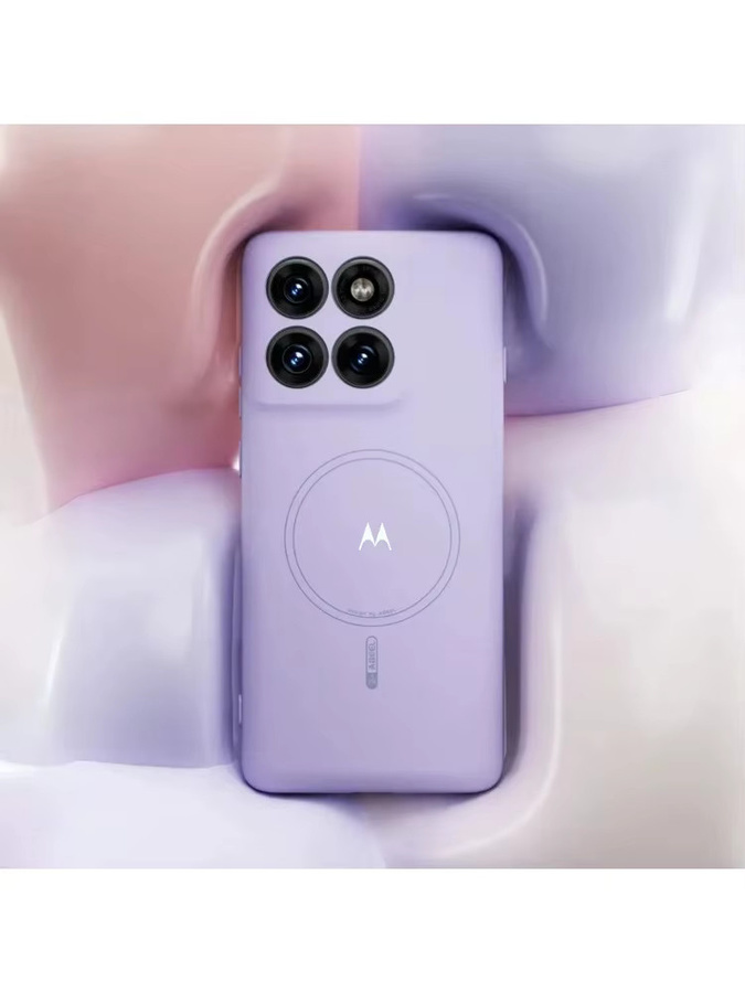 Motorola Magnetgehäuse aus flüssigem Silikon mit Handgelenkschlaufe für Moto Signature Edge 70Ultra 60 Pro Fusion G87 77 67 Play 2026 in Pink und Purple - Bild 3