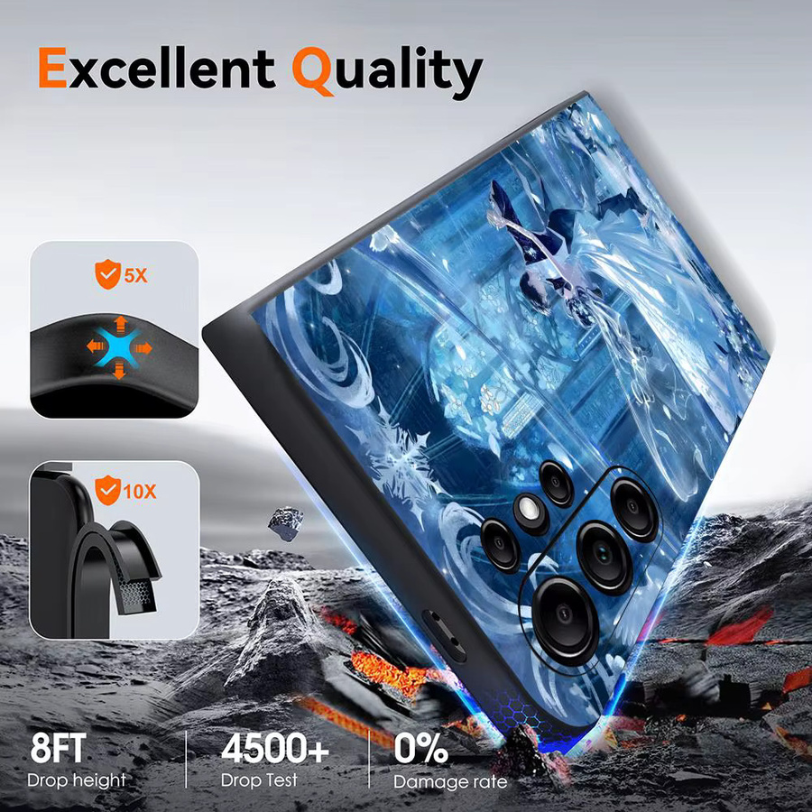 Spiel L-love und Deepspac Handyhülle für Samsung Galaxy S25 S24 S23 S22 S21 S20 Ultra Plus Soft Case in Black und Blue mit Frosted Non-Slip Full Cover - Bild 3