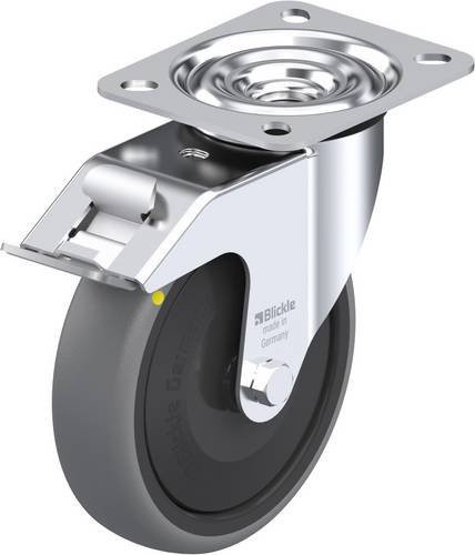 Blickle Lenkrolle LE-TPA 127KF-FI-ELS mit Feststeller in Schwarz-Grau, Rad-Durchmesser: 125 mm, Tragfähigkeit: 80 kg - Bild 1