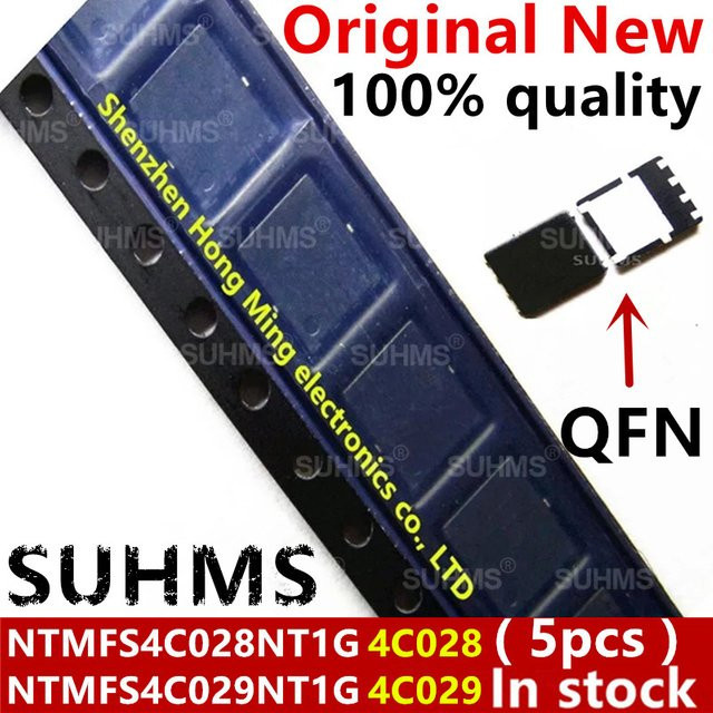 5 Stück NTMFS4C028NT1G und NTMFS4C029NT1G QFN-8 Transistoren in Schwarz - Bild 1