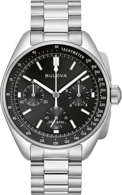 Bulova Chronograph Herrenuhr, Quarz, Edelstahl, Schwarz, 44 mm, 5 ATM - Bild 1