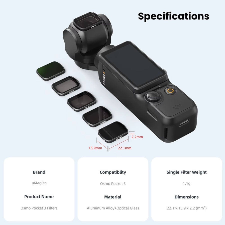 DJI Magnetisches variables ND-Set FL-P9 für OSMO Pocket 3 in Schwarz - Bild 2