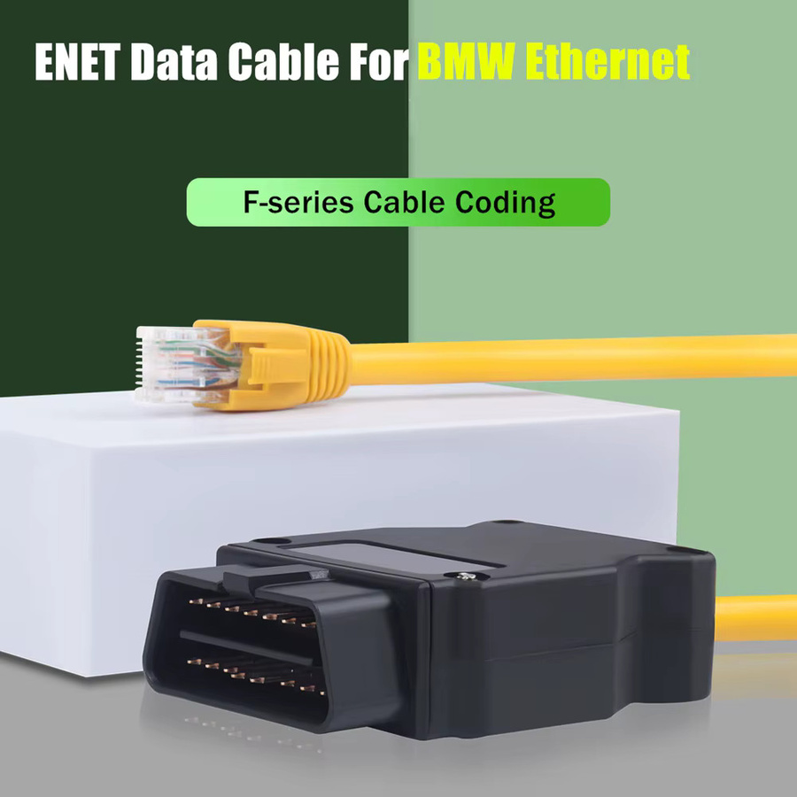 EKETOOL 10er Set Professionelles Ethernet zu OBD 16Pin Interface Kabel F-Serie für BMW ENET ICOM Codierung in Gelb - Bild 2