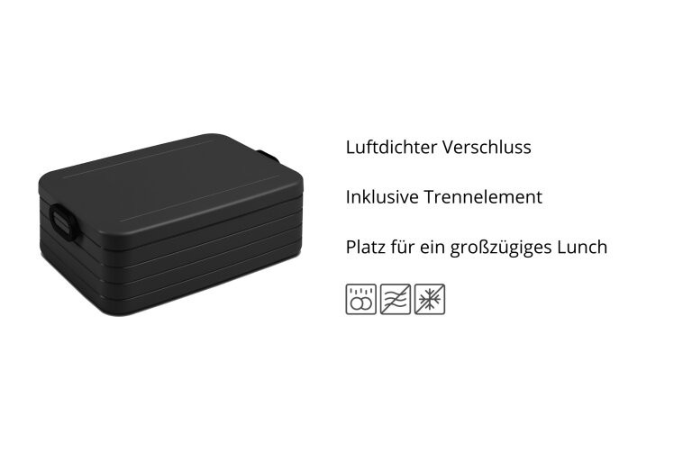 Mepal Lunchbox Take a Break XL aus Kunststoff, auslaufsicher und luftdicht verschließbar, Schwarz - Bild 2