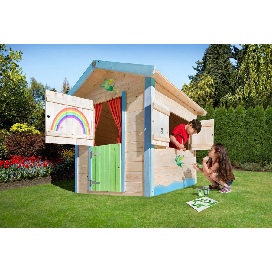 Weka Kinderspielhaus Tabaluga Drachenhöhle aus Holz in Natur und Beige, B/H/T: 144 x 154 x 153 cm - Bild 2