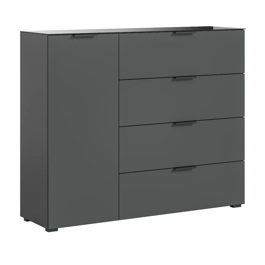 Inn.Furn Kommode Riano in Grau mit Glas und Soft-Close, Breite: 135 cm, Höhe: 112 cm, Tiefe: 40 cm - Bild 2