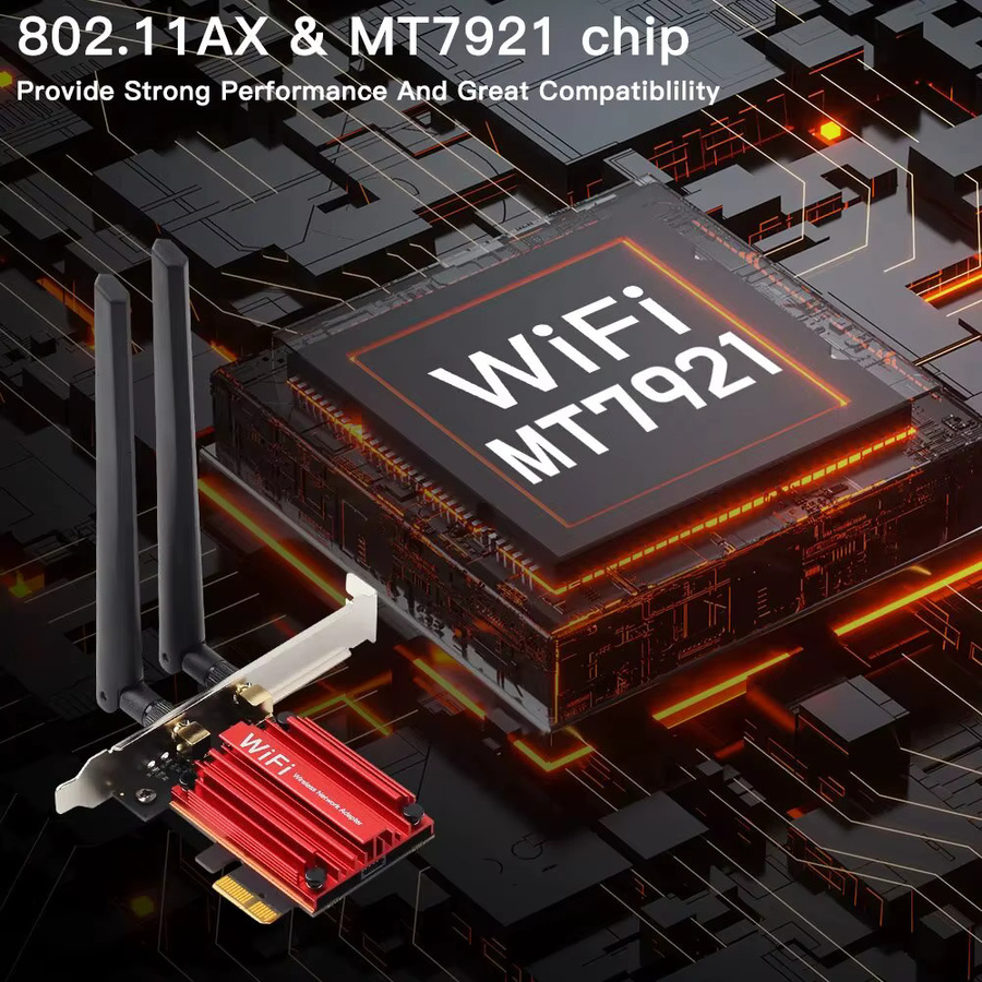 FENVI WiFi 6 AX1800 PCIe Netzwerkkarte mit Bluetooth 5.2, Dual Band 2,4 GHz/5 GHz für Desktop PC - Bild 2