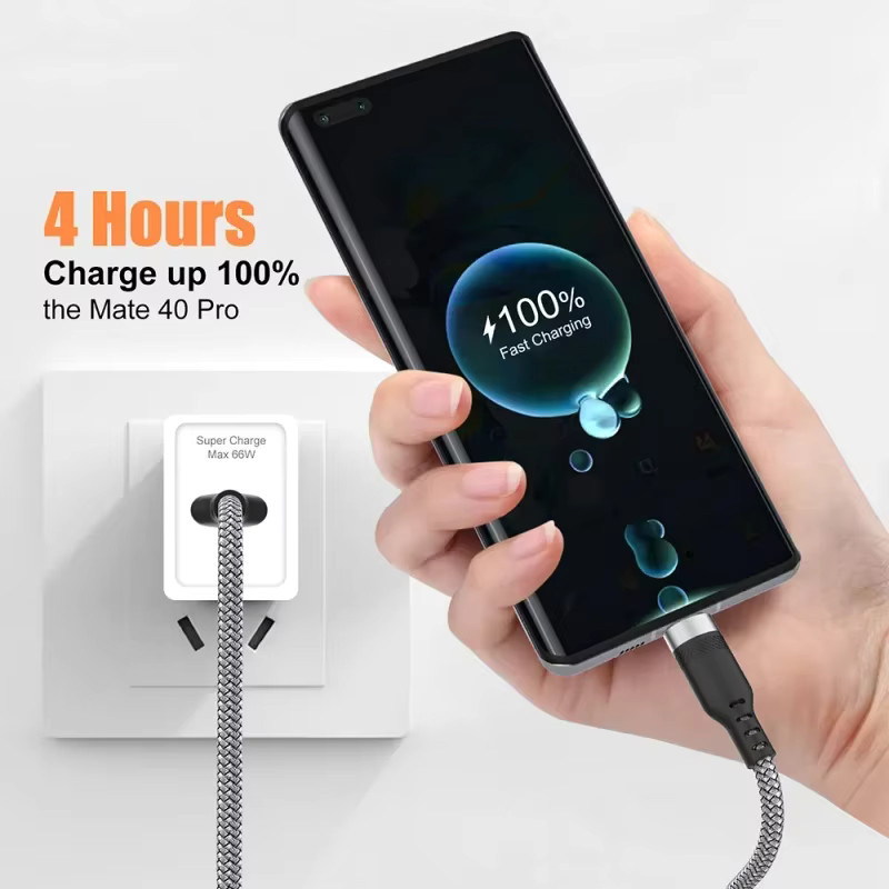 Universelles USB-C-Verlängerungskabel mit 5 A für schnelles Laden, Farbe: Rot - Bild 3