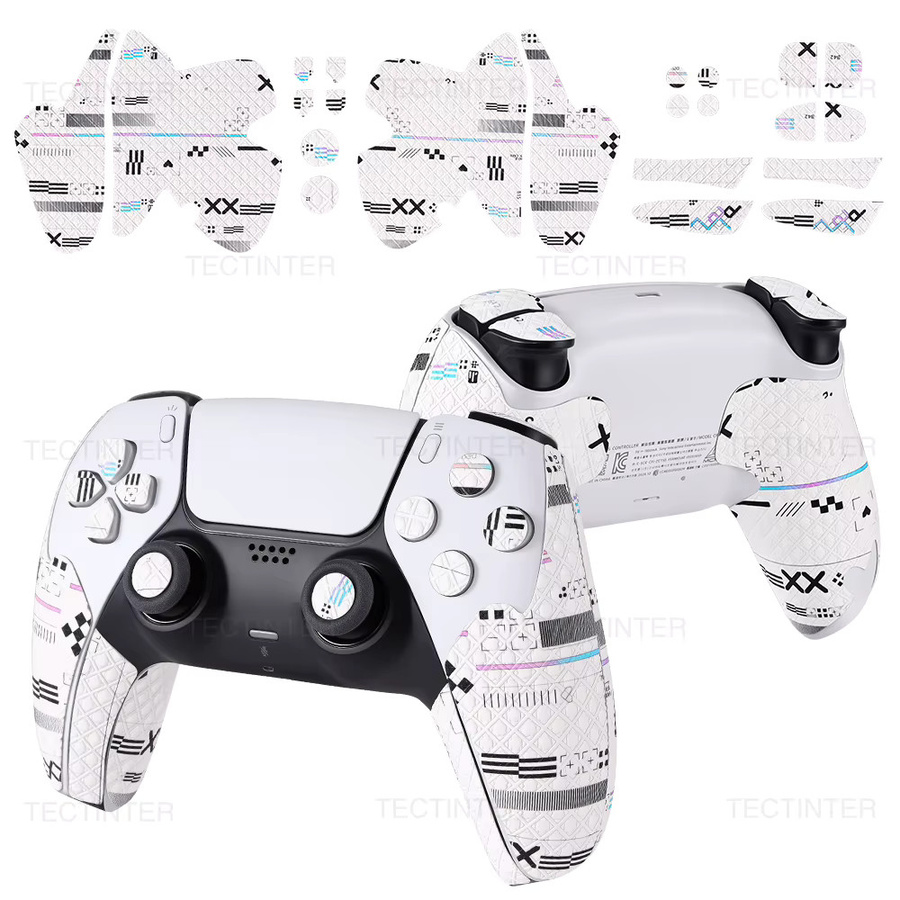 TECTINTER Schutzfolie für PS5-Controller-Griff in Schwarz, rutschfester Überzug für PlayStation 5 Gaming-Zubehör - Bild 2