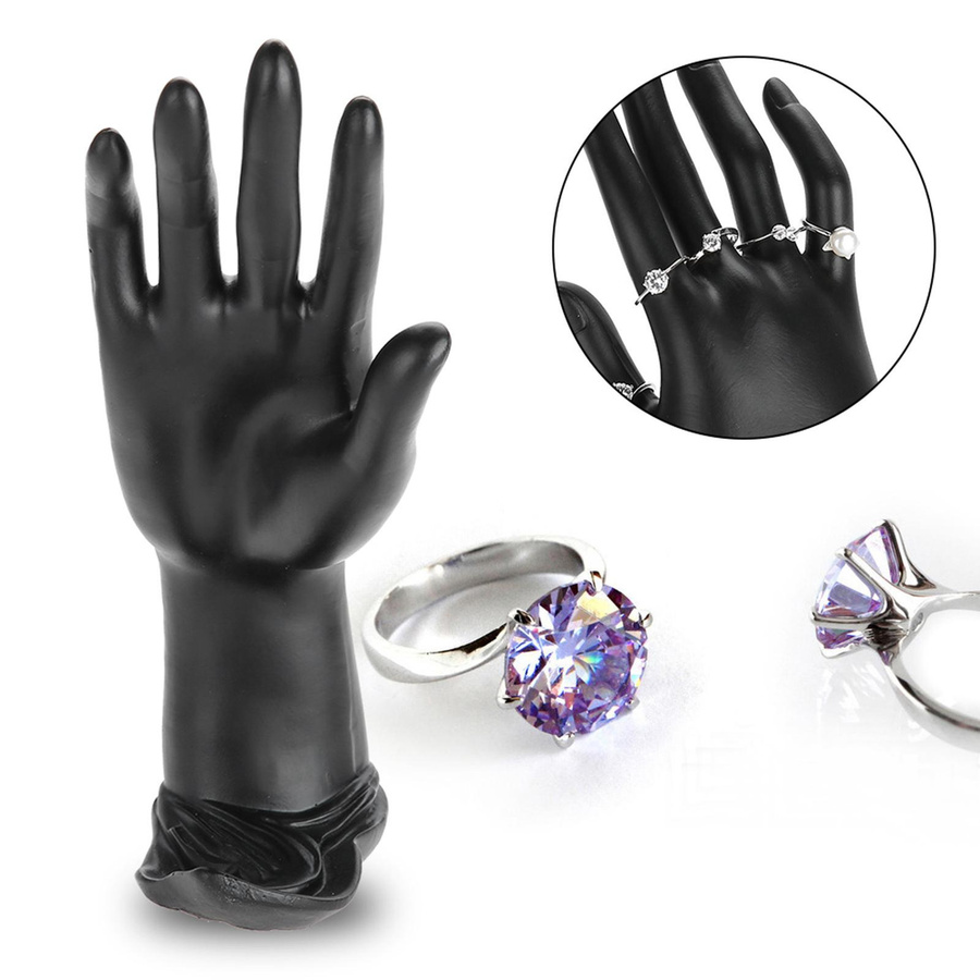 CosyHome Schaufensterpuppenhand aus Harz als Präsentationsständer für Schmuck und Ringe in Schwarz - Bild 7