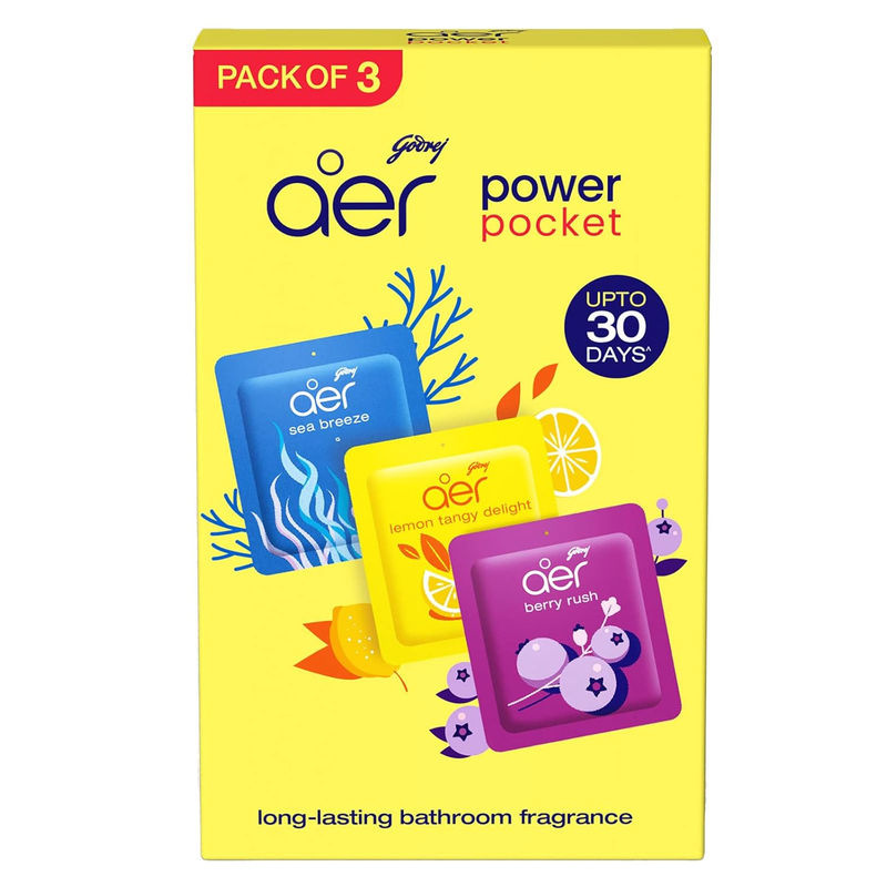 Godrej Aer Power Pocket Badezimmerlufterfrischer floral, hängend, mehrfarbig, 3er-Pack, 10g pro Stück - Bild 4