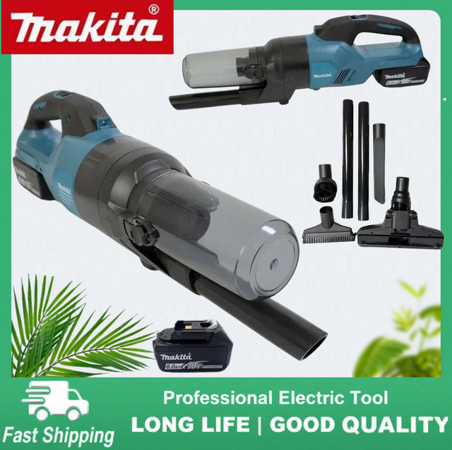 Makita Elektrischer Akku-Staubsauger für Haushalt und Industrie, Blau, 18V - Bild 1