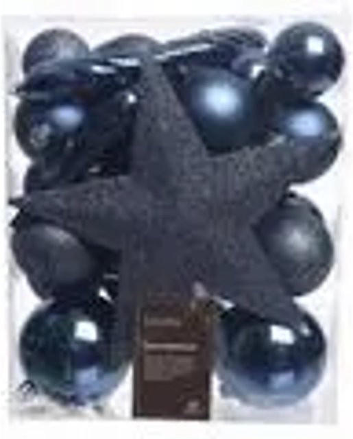 Kaemingk Weihnachtsbaumkugeln blau, 33 Stück, bruchfest, Durchmesser: 8 cm - Bild 1