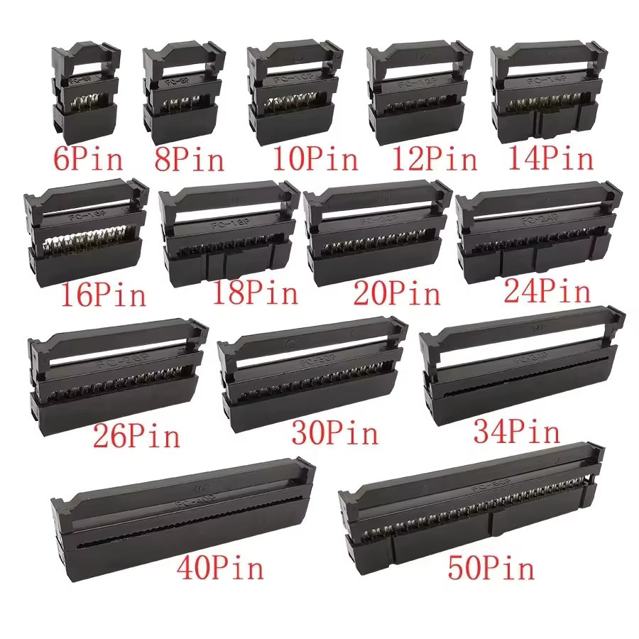 ALLiSHOP IDC Buchsen und Header Stecker Set, 2,54mm Pitch, Schwarz, 10 Stück - Bild 2