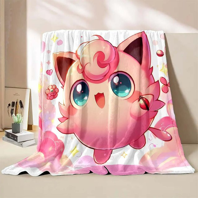 Weiche Pokémon Pummeluff Fleece-Decke für Erwachsene und Kinder in Rosa, B/B: 75 x 90 cm - Bild 1