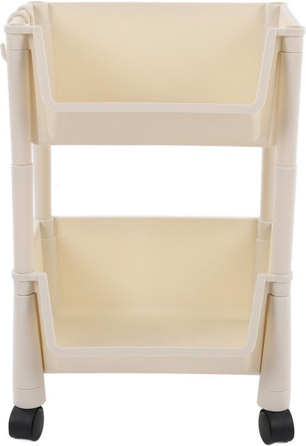 Mobiler Servierwagen von OutsideWorld als kompakter Aufbewahrungsorganizer in Beige mit Rollen und großem Fassungsvermögen - Bild 1