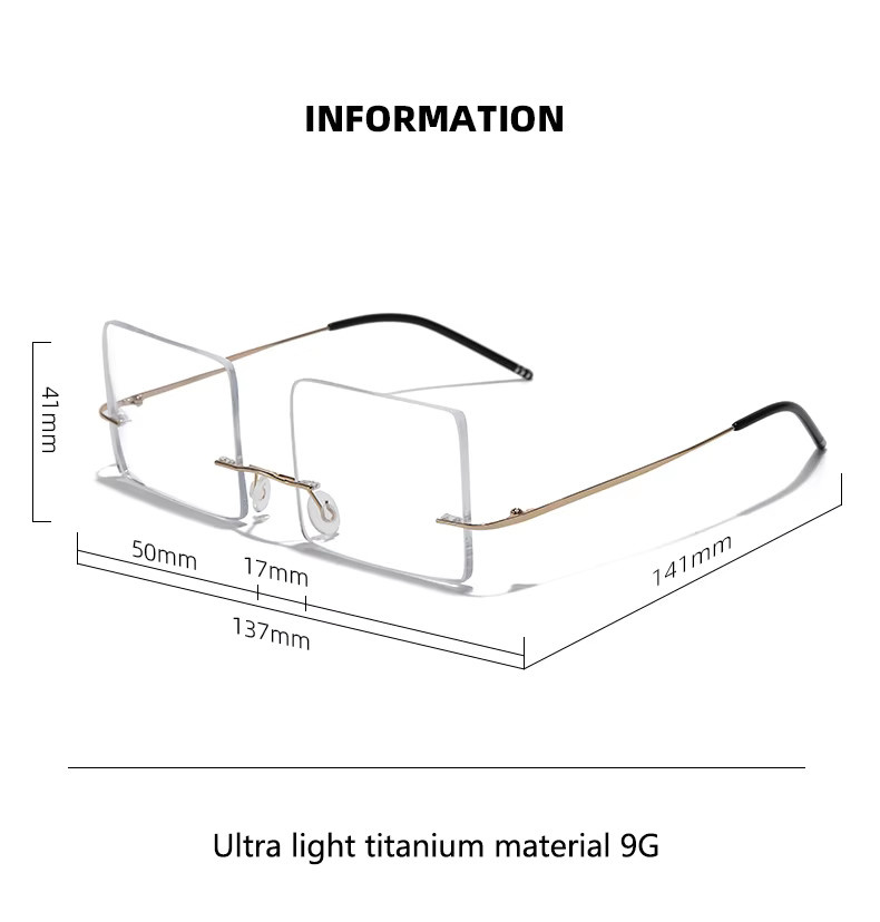 Alicia Korrektionsbrille, randlos, rechteckig, Titan, Herren, silber - Bild 2