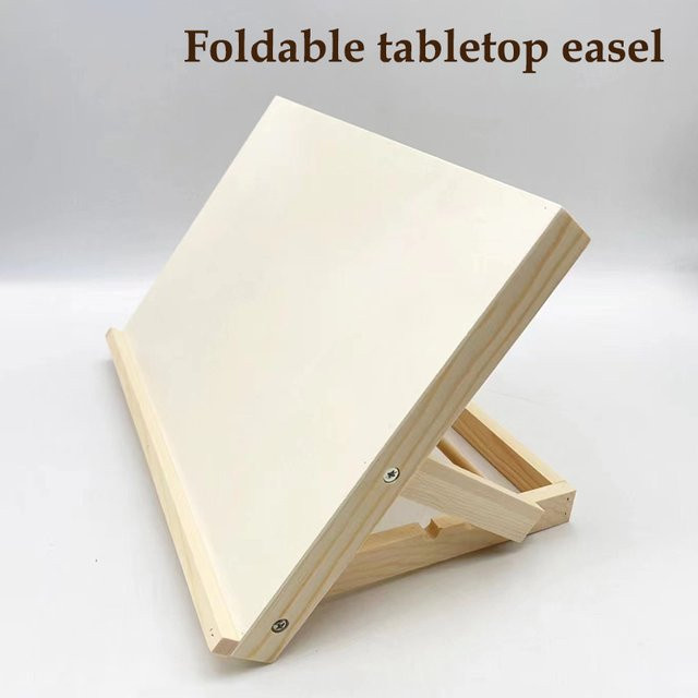Klappbare Tischstaffelei aus Holz in Beige, verstellbares Malbrett für Kunstbedarf und Studenten - Bild 1