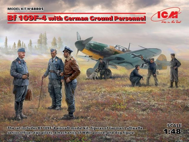 ICM Messerschmitt Bf 109 F-4 mit deutschem Bodenpersonal, Modellbau, 1:48 - Bild 1