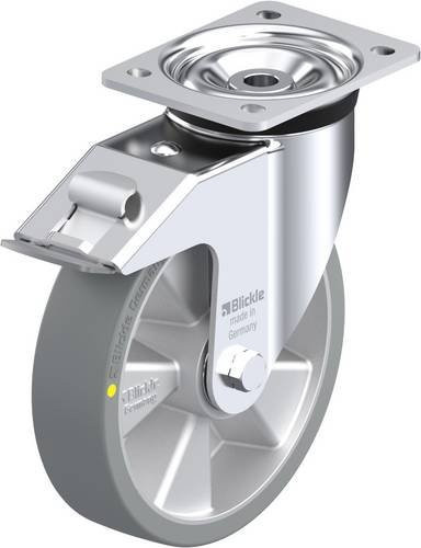 Blickle Lenkrolle LK-ALTH 200K-FI-AS mit Feststeller in Silber, Rad-Durchmesser: 20 cm, Tragfähigkeit: 600 kg - Bild 1