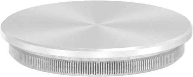 FeNau Einschlagstopfen aus V2A Edelstahl in Silber für Rohr Ø 42,4 x 2,0 mm, flach und massiv - Bild 1