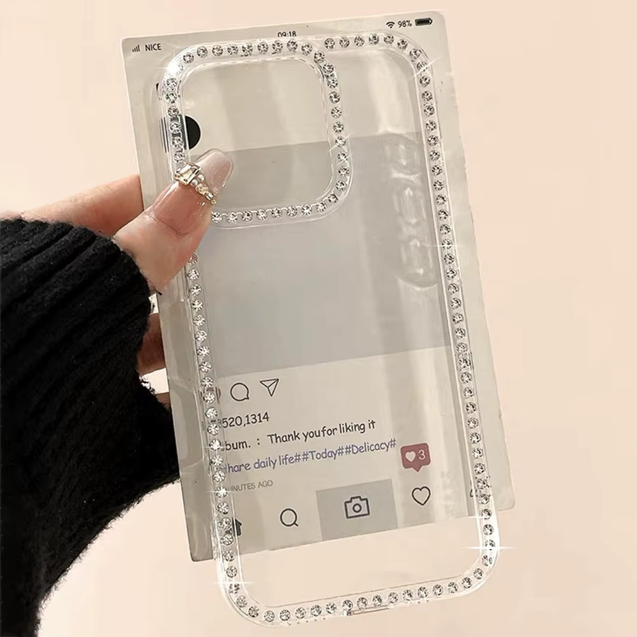 Luxus Diamant Schutzhülle für iPhone 17 Pro Max, transparente stoßfeste Abdeckung - Bild 3